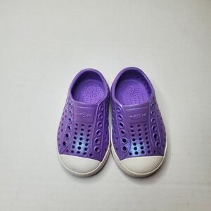 Native Jefferson Slip On Infant Water Shoes Size C4 Iridescent Sparkly Purple